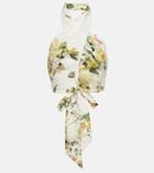 Erdem Floral linen halterneck top