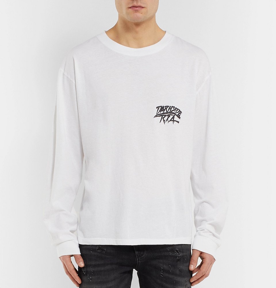 RtA - Oversized Printed Cotton-Blend Jersey T-Shirt - White RtA