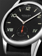 NOMOS Glashütte - Club Campus Hand-Wound 38.5mm Stainless Steel and Suede Watch, Ref. No. 736