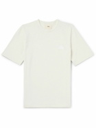 Folk - Embroidered Slub Cotton-Jersey T-Shirt - Neutrals