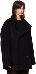 The Frankie Shop Black Cooper Wool Peacoat