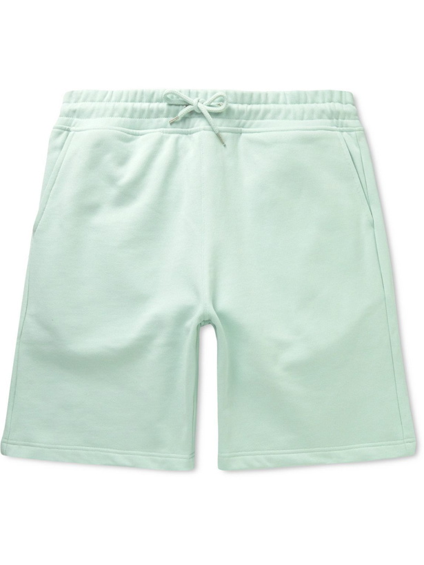 Photo: NN07 - Allen Wide-Leg Cotton-Jersey Drawstring Shorts - Green