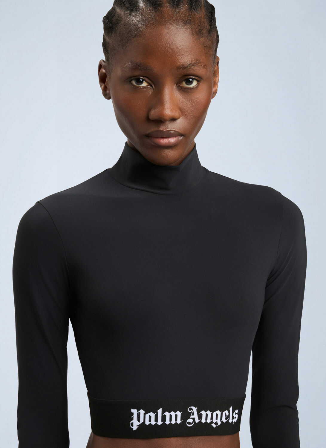 Palm Angels Classic Logo Long-Sleeved Mockneck Top