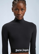 Palm Angels Classic Logo Long-Sleeved Mockneck Top