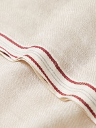 Brunello Cucinelli - Striped Linen, Cashmere and Silk-Blend Twill Scarf