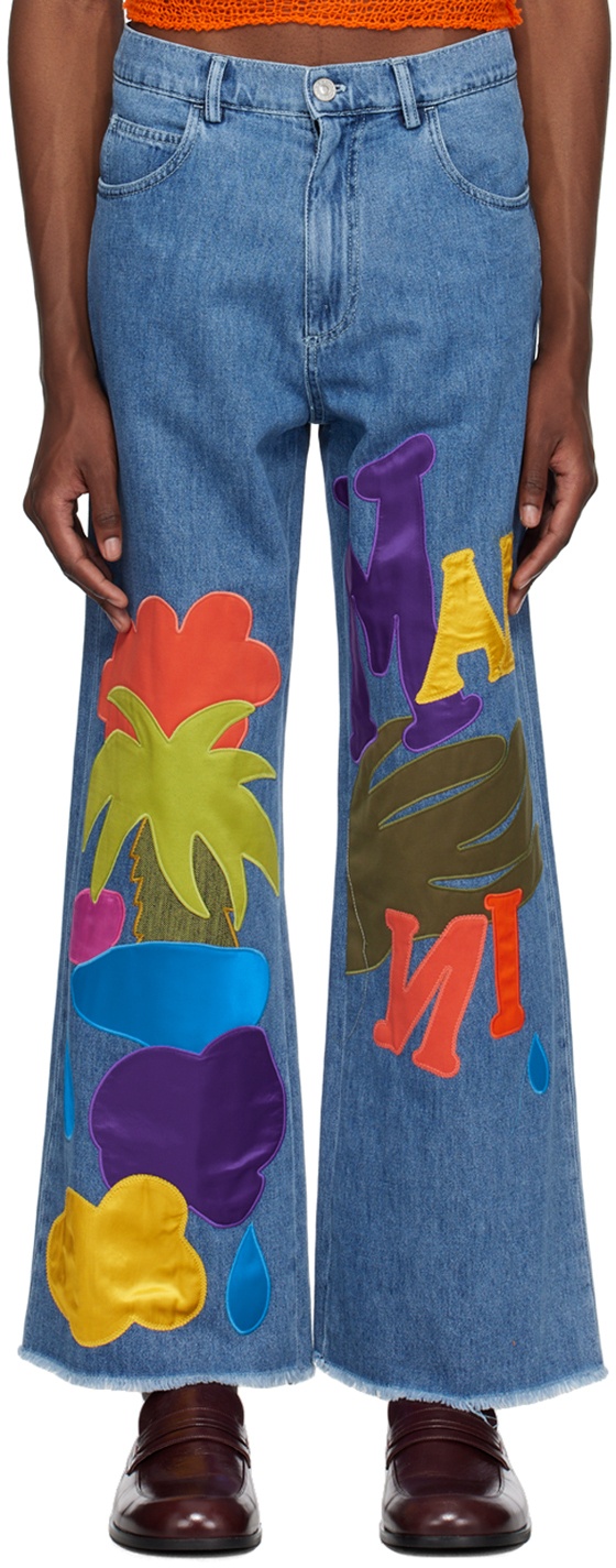 Photo: Marni Blue No Vacancy Inn Edition Embroidered Jeans