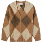 Manastash Men's Aberdeen Argyle Cardigan in Beige