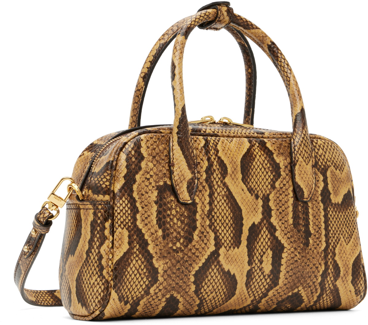 AMIRI Brown Python MA Bowling Bag