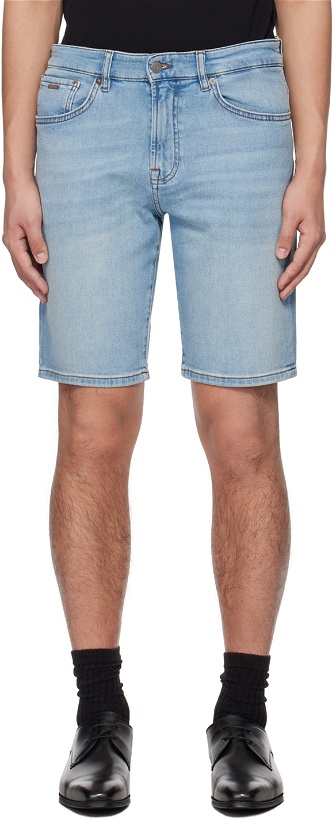 Photo: BOSS Blue Faded Denim Shorts