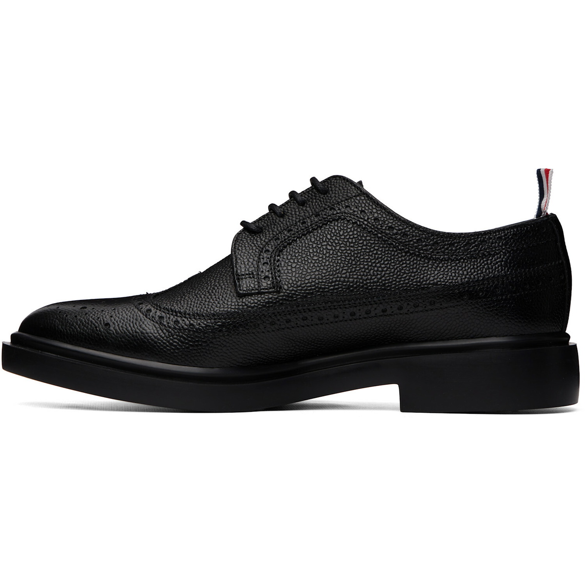 Thom Browne Black Pebble Grain Longwing Brogues