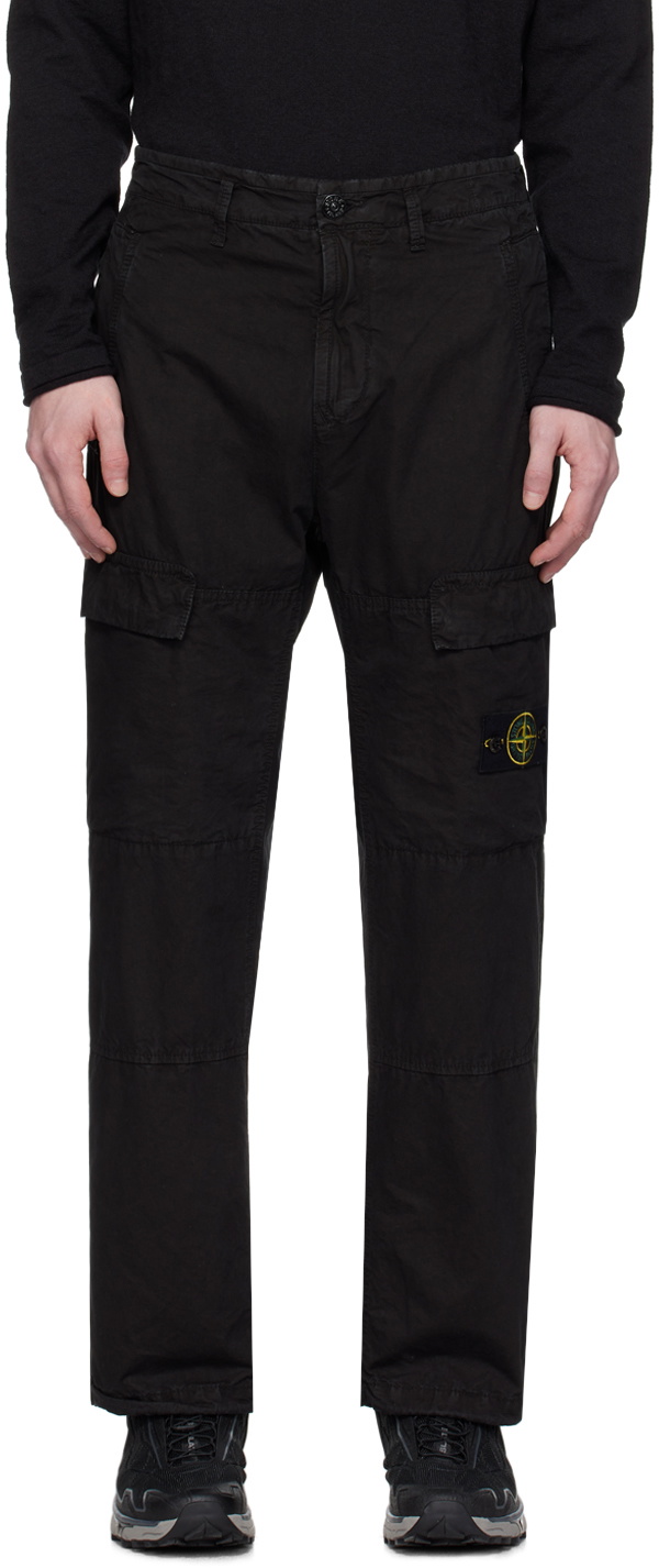 Stone Island Black Patch Cargo Pants Stone Island