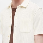Oliver Spencer Men's Short Sleeve Cord Riviera Shirt in Cream
