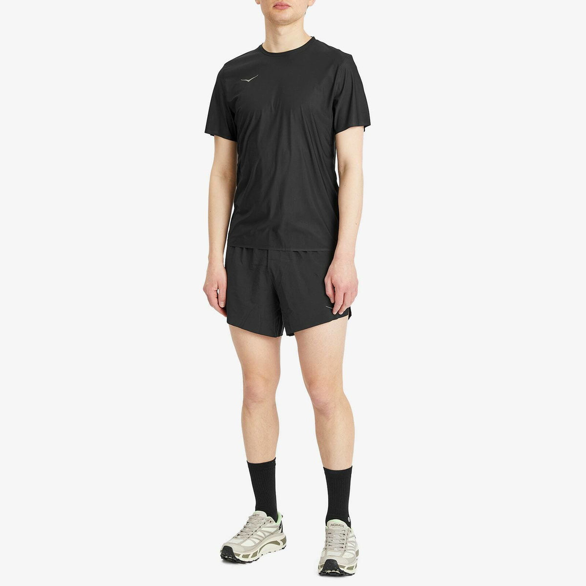 HOKA ONE ONE Men's M Airolite Run Short Sleeve in Black