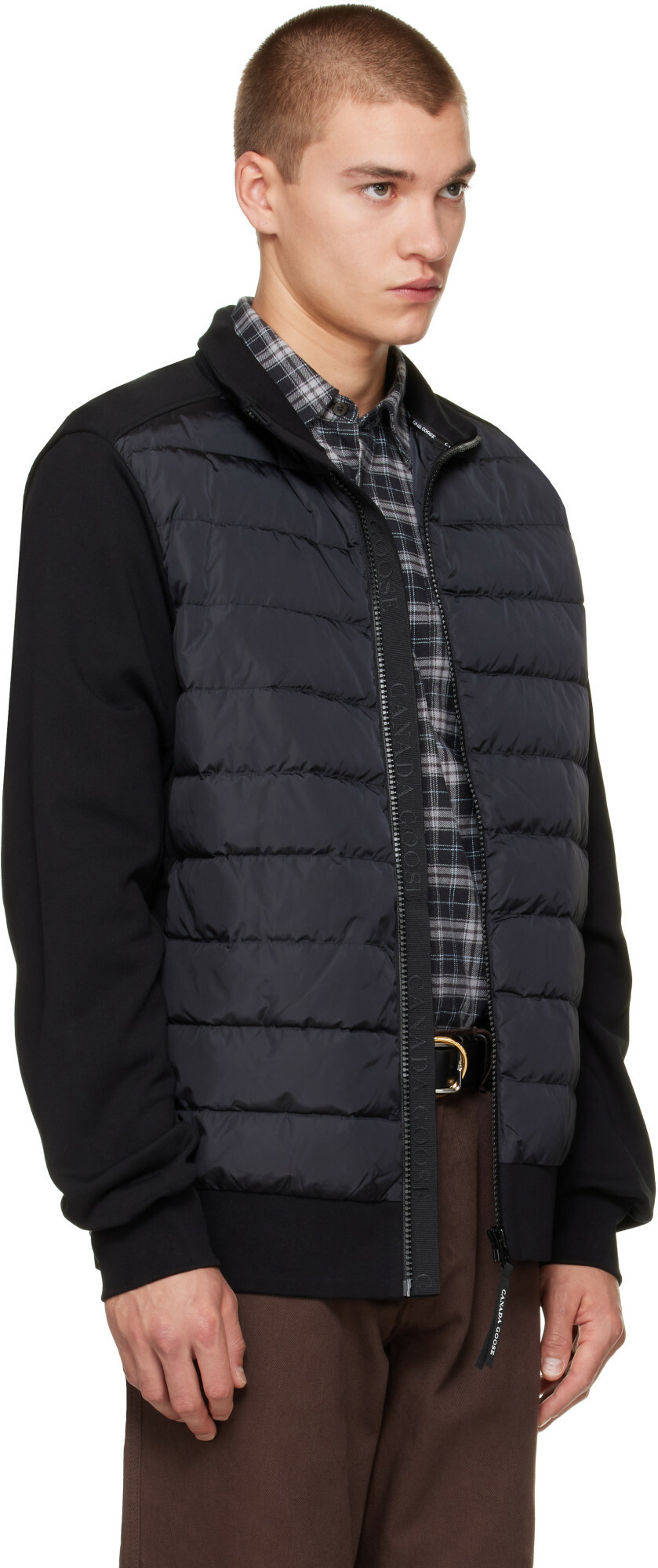 Canada Goose Black HyBridge Huron Full Zip Down Jacket