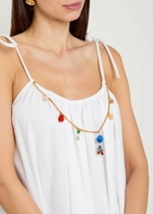 Stella Mccartney Bead-embellished Cotton Mini Dress White
