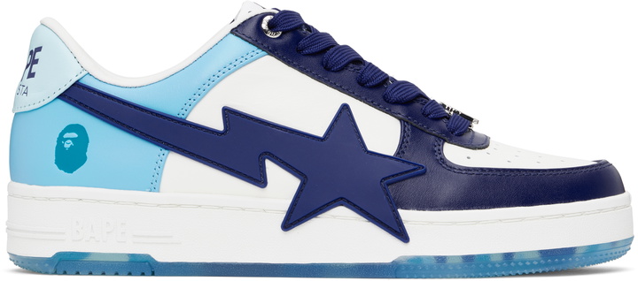 Photo: BAPE White & Blue BAPE STA OS Sneakers