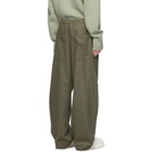 Jil Sander Green Wool Drawstring Trousers