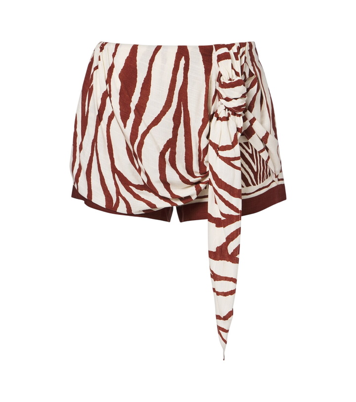 Photo: Jacques Wei Leather-trimmed printed shorts