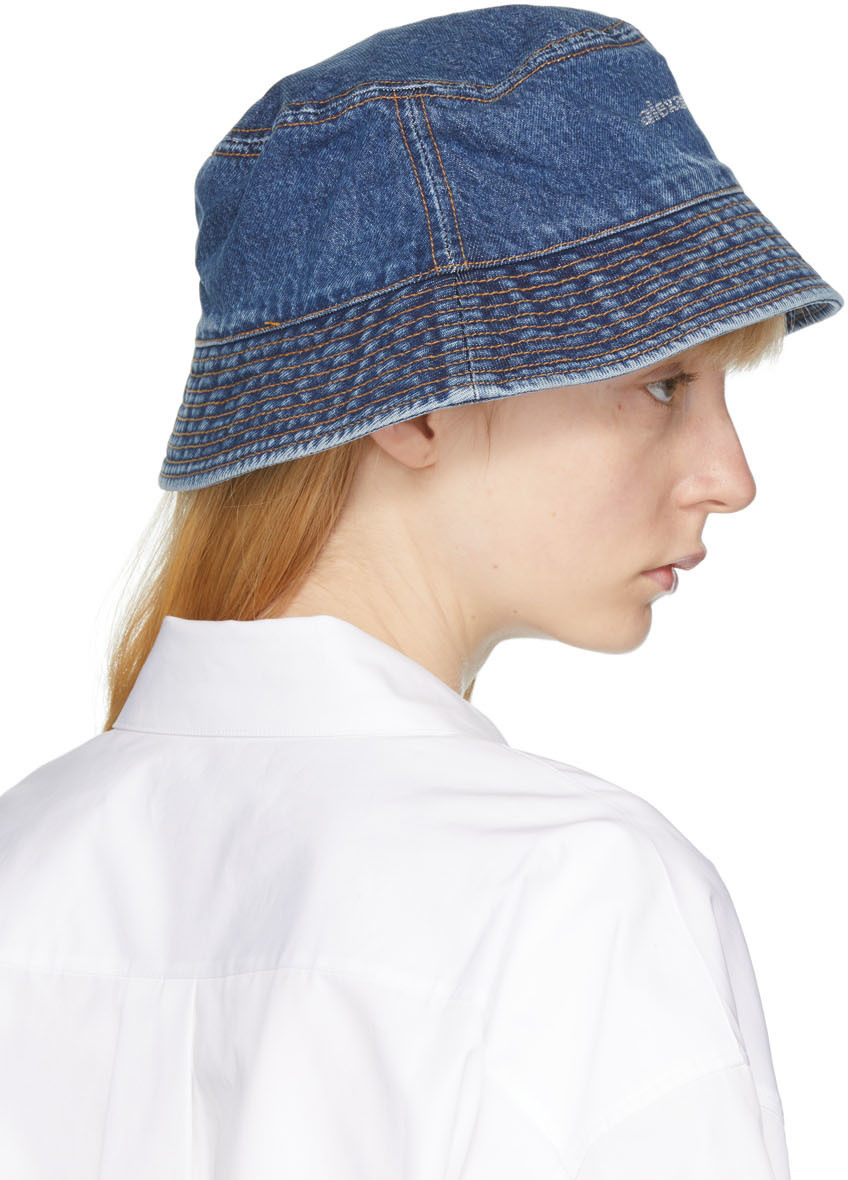 Alexander Wang Blue Denim Bucket Hat Alexander Wang