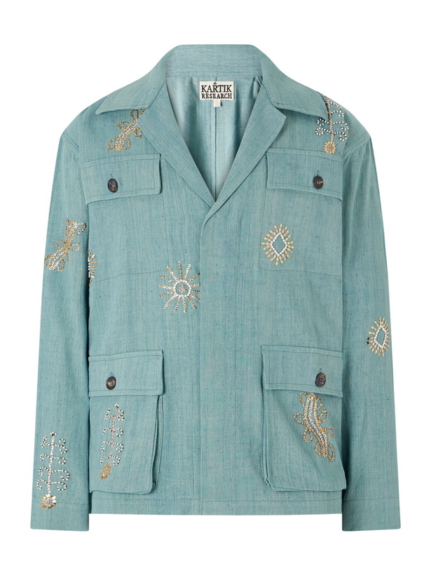 Photo: Kartik Research - Safari Embroidered Cotton Jacket - Green