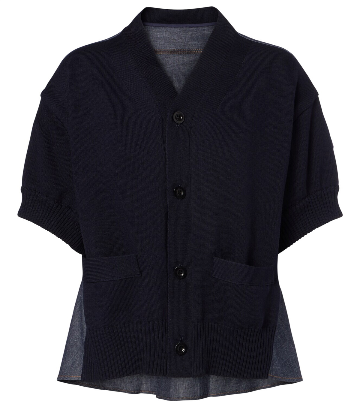 sacai Black Suiting Mix Knit Cardigan Sacai