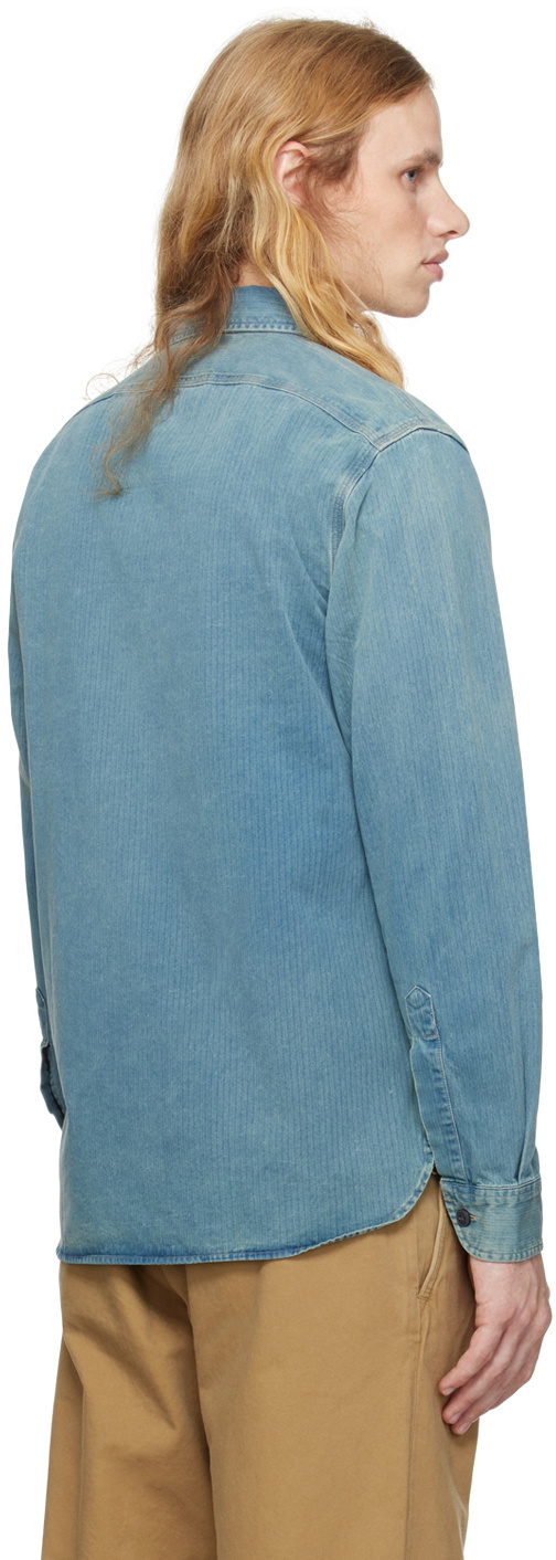 RRL Blue Herringbone Work Shirt