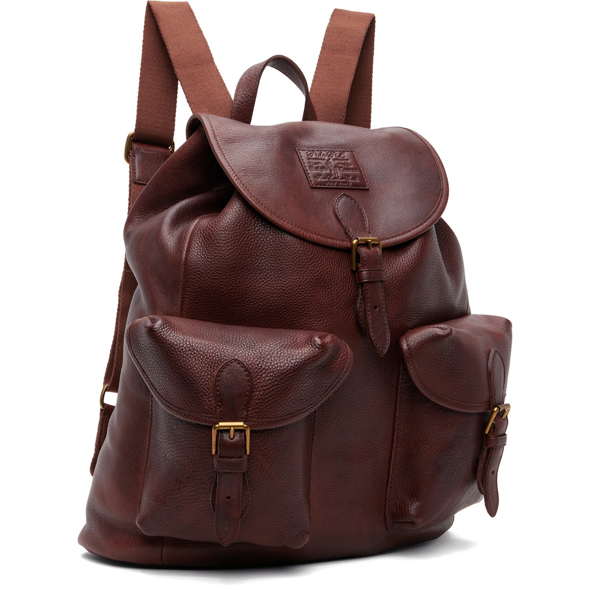 Polo Ralph Lauren Brown Leather Large Backpack