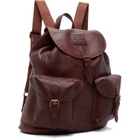 Polo Ralph Lauren Brown Leather Large Backpack