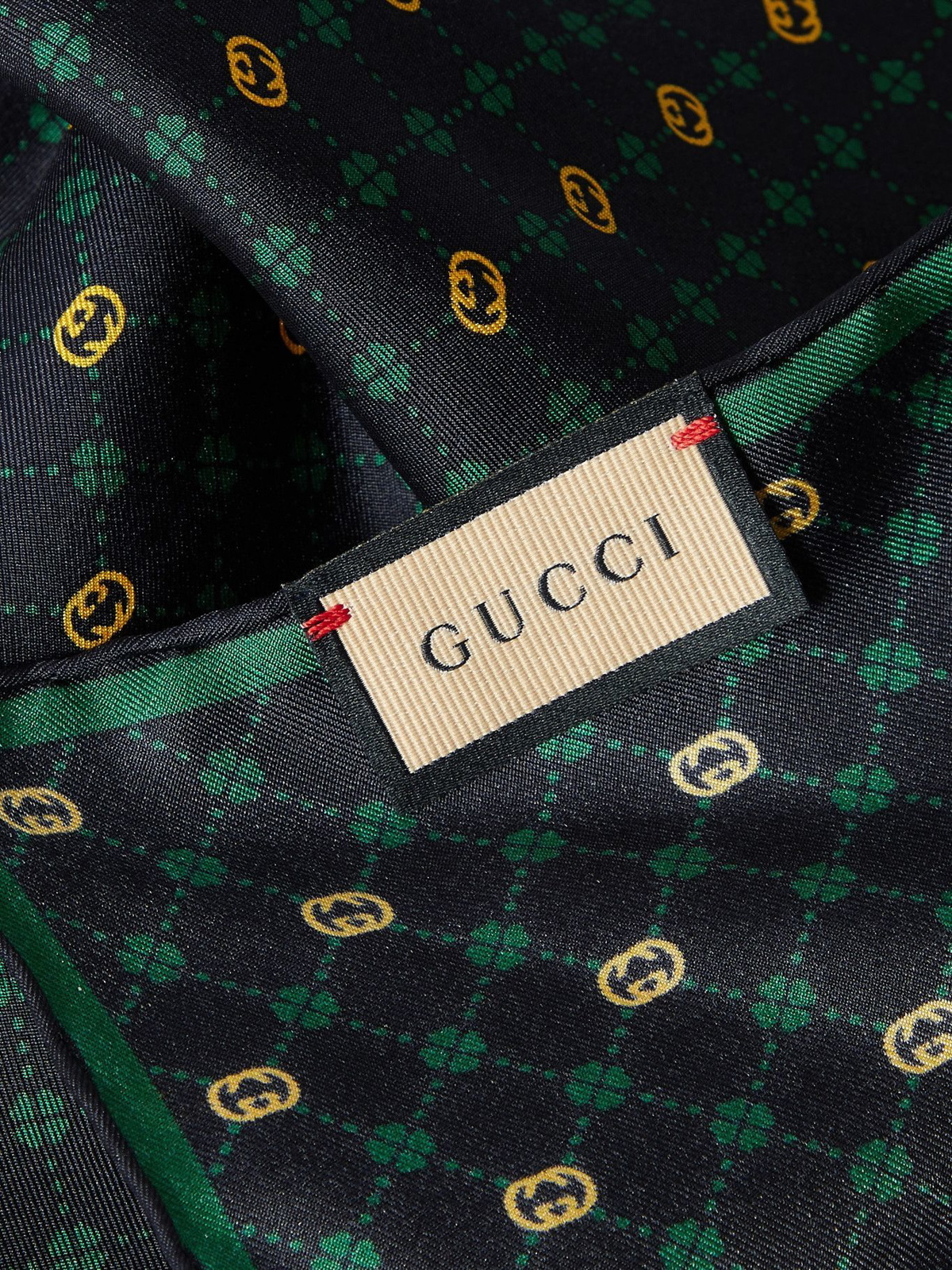 Black GG-jacquard silk pocket square, Gucci