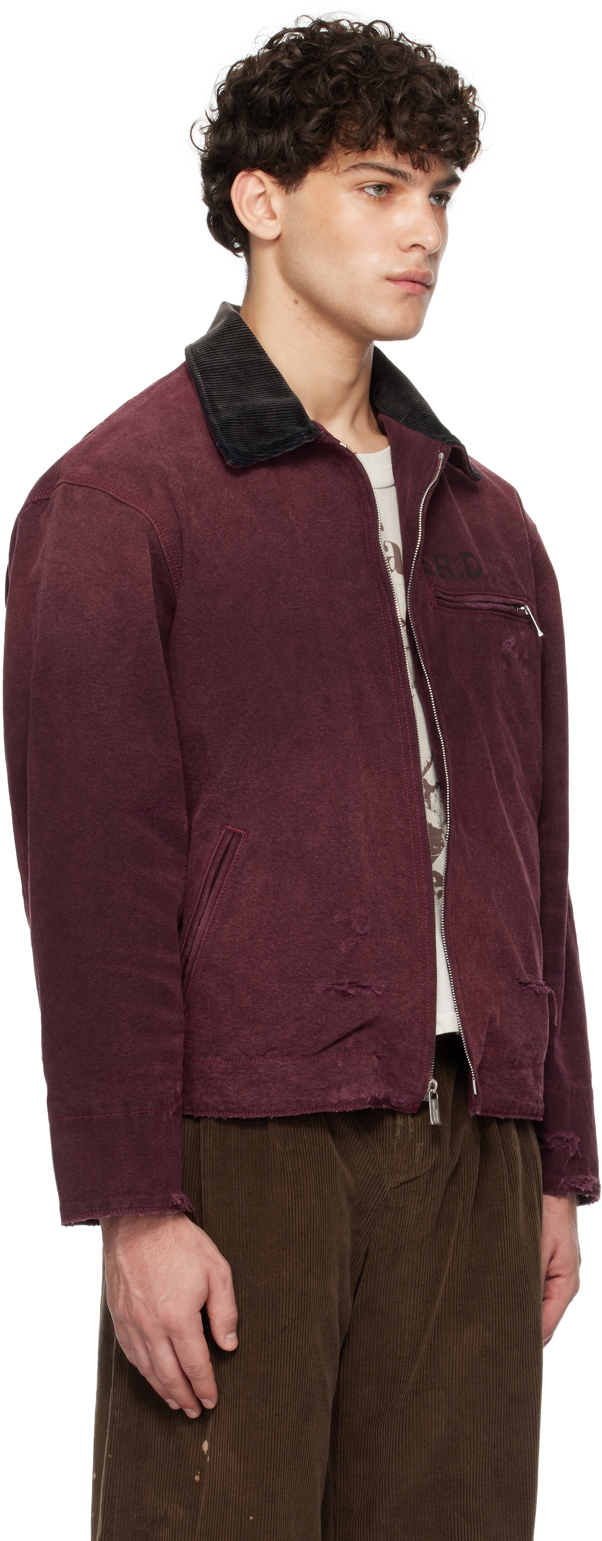 Enfants Riches Déprimés Burgundy Blanket Lined Work Jacket Enfants