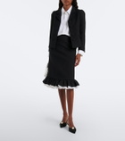 Shushu/Tong Ruffled wool and silk midi skirt