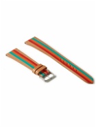 laCalifornienne - Terrazza Striped Leather Watch Strap - Brown