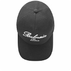 Balmain Men's Signature Logo Cotton Cap in Black/Ivory