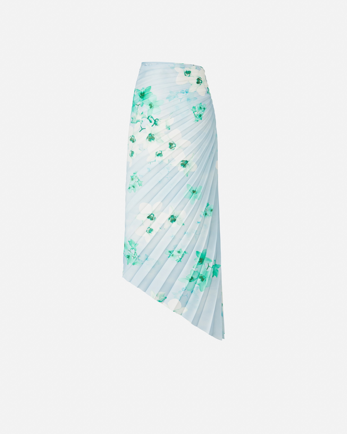 Pinko Pleated Midi Skirt With Floral Print Mult. Light Blue/Blue/White