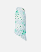 Pinko Pleated Midi Skirt With Floral Print Mult. Light Blue/Blue/White