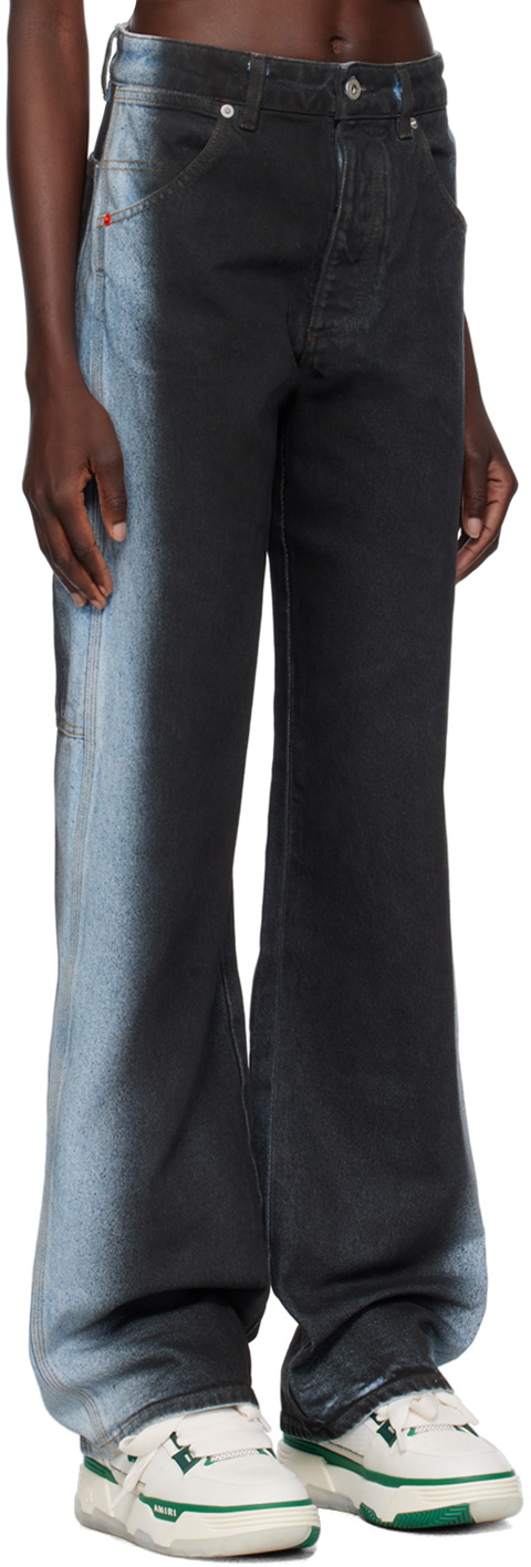 Heron Preston Black & Blue Gradient Jeans