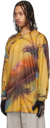 Kiko Kostadinov Yellow & Brown Fox Racing Edition Printed Tunic T-shirt