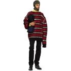 Calvin Klein 205W39NYC Black and Red Reverse Sweater