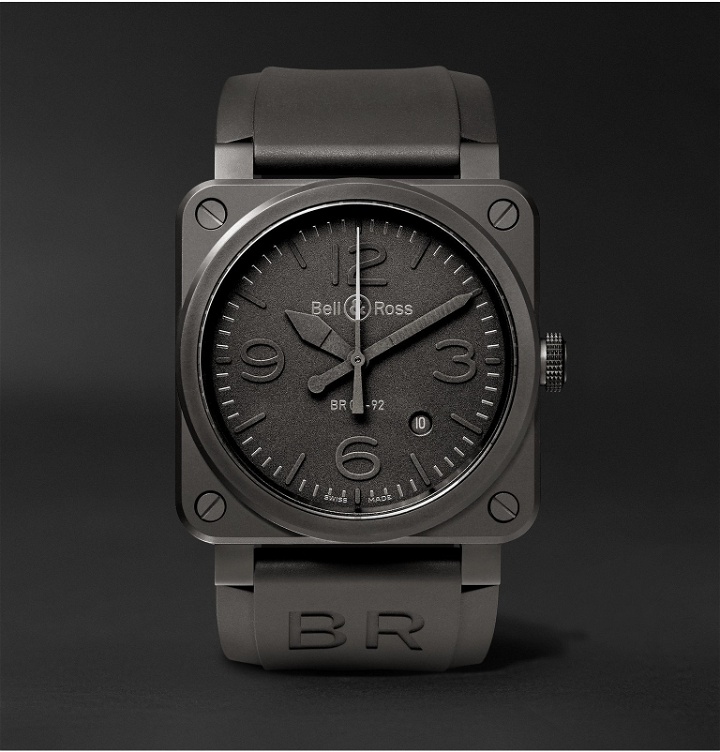 Photo: Bell & Ross - BR 03-92 Phantom 42mm Ceramic and Rubber Watch, Ref. No. BR0392‐PHANTOM‐CE - Black