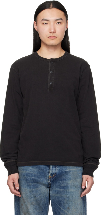Photo: RRL Black Indigo Jersey Henley