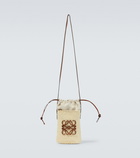 Loewe - Anagram leather-trimmed shoulder bag