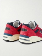 New Balance - 990 Leather-Trimmed Suede and Mesh Sneakers - Red