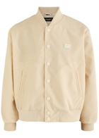 Dolce & Gabbana Logo Nylon Bomber Jacket Off White