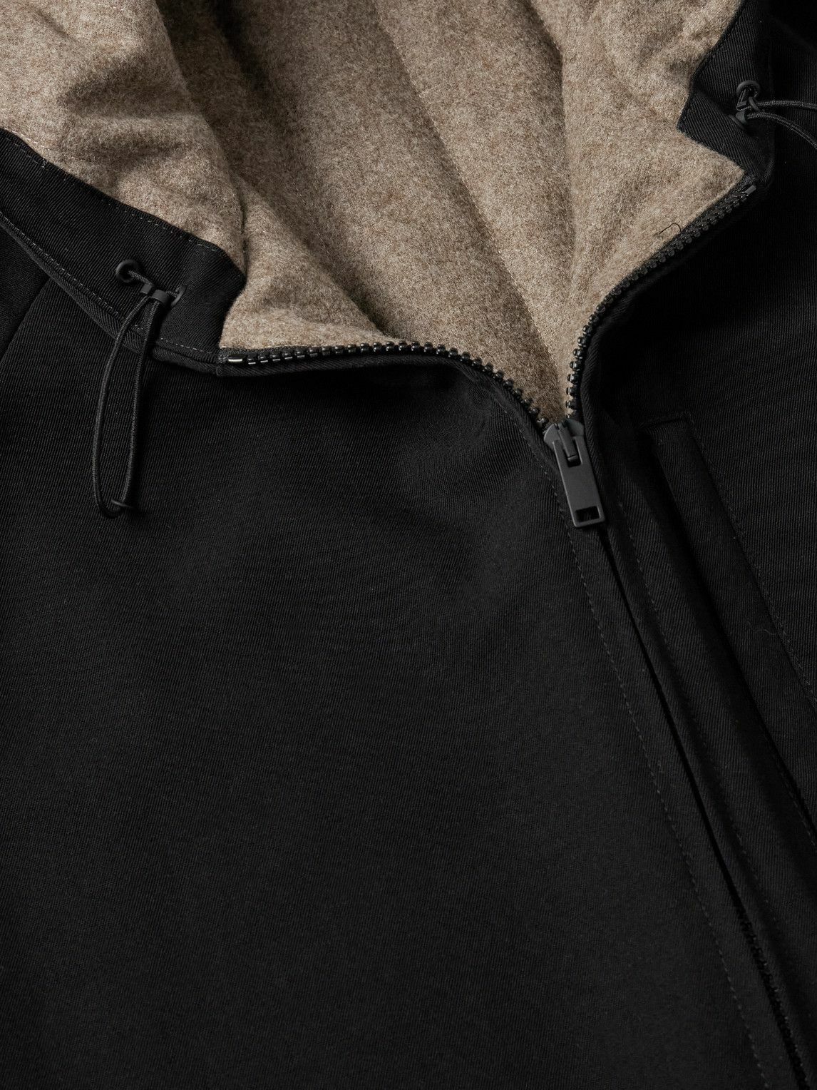 The Row - Horatio Padded Wool-Twill Hooded Coat - Black