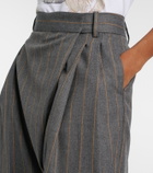 Ganni Pinstripe wrap shorts