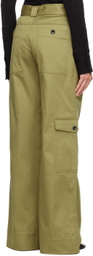 Proenza Schouler Khaki Proenza Schouler White Label Belted Trousers