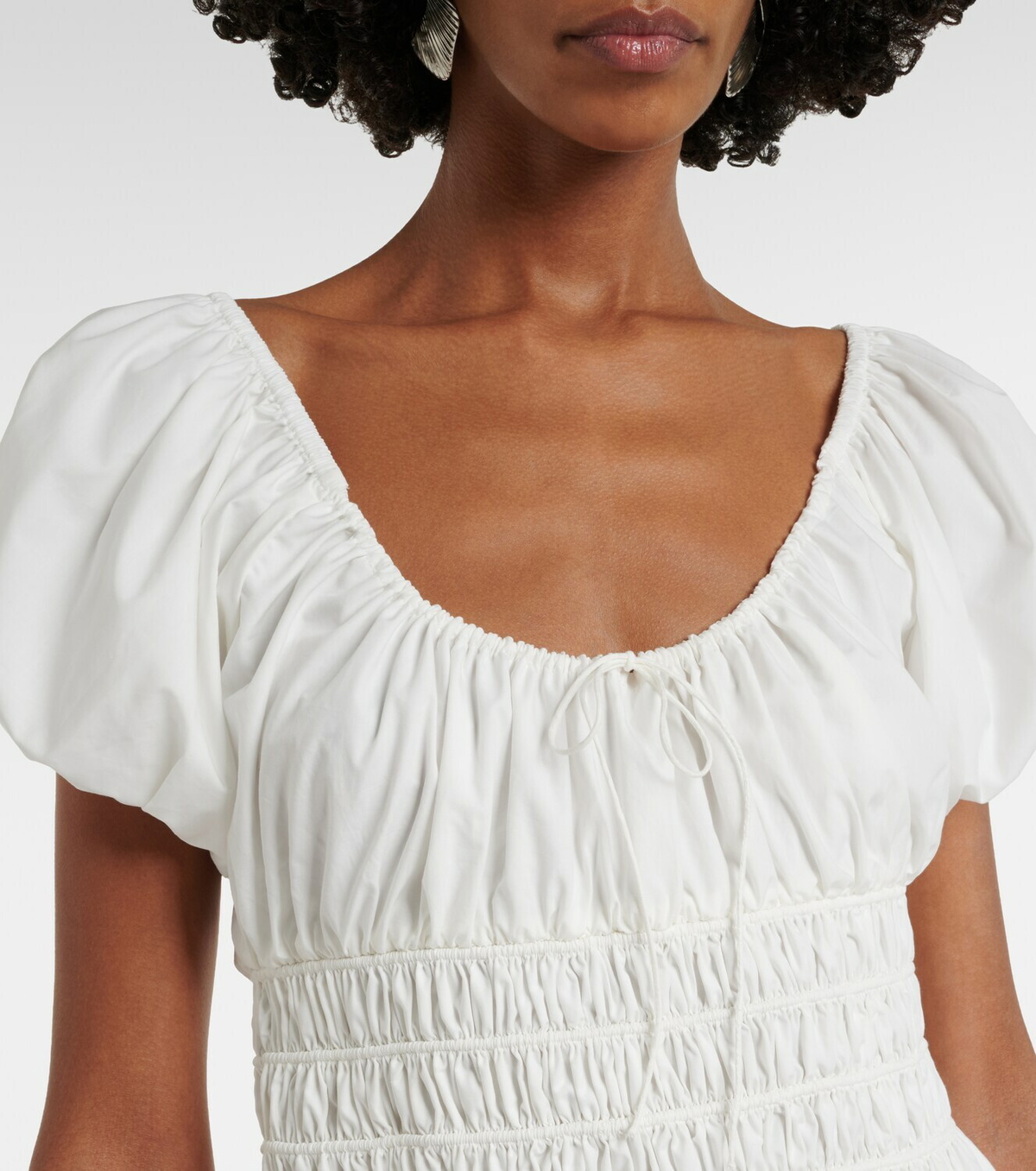 Faithfull Elbie lace-trimmed cotton maxi dress