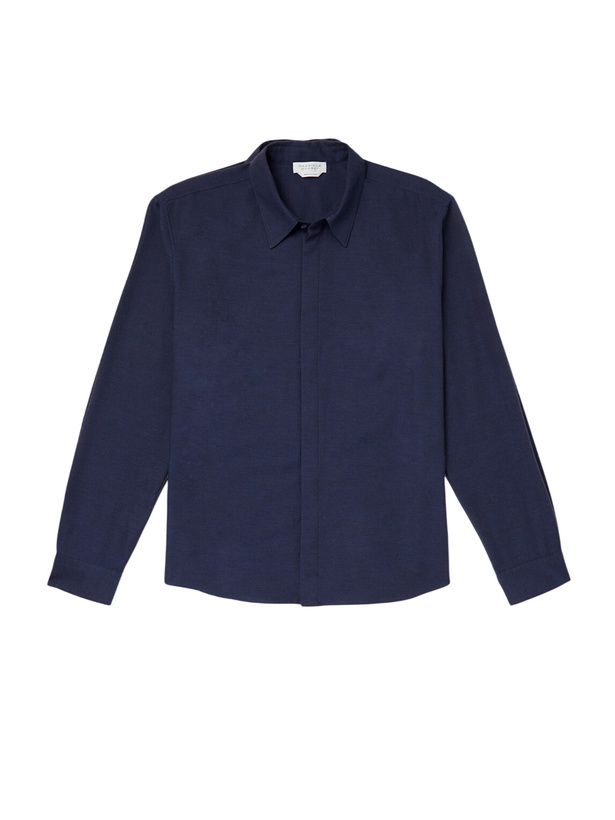 Photo: Gabriela Hearst - Abbe Cotton and Cashmere-Blend Shirt - Blue