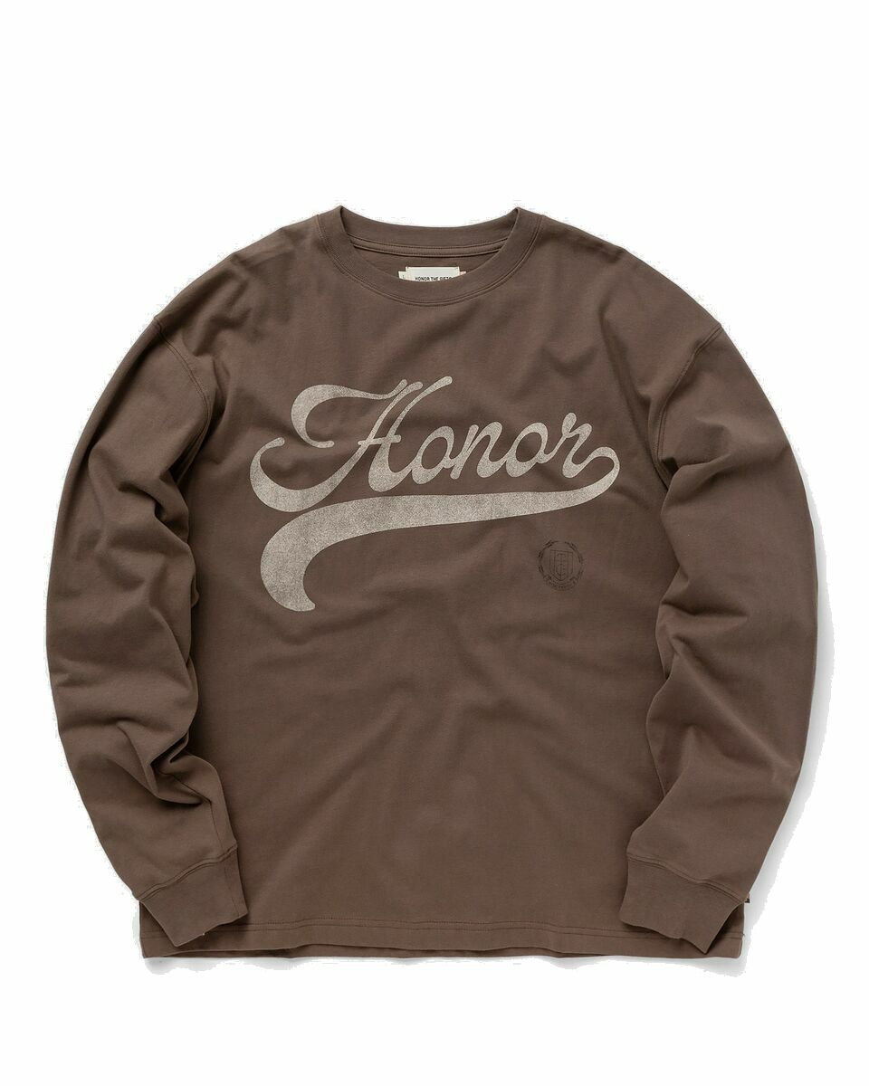 Photo: Honor The Gift Holiday Script Ls Brown - Mens - Longsleeves
