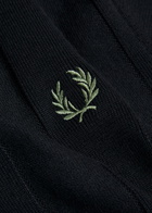 Fred Perry Logo-embroidered Fine-knit Cotton Shirt Navy